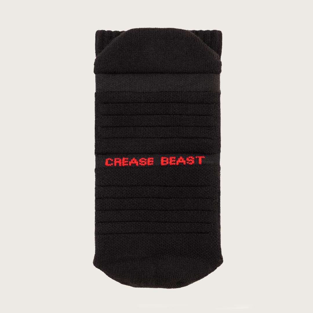 Crease Beast Black Socks With Bottom Details